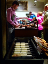 Trdelnik - Slovak/Czech Sweet Pastry rolled over a grill fire
